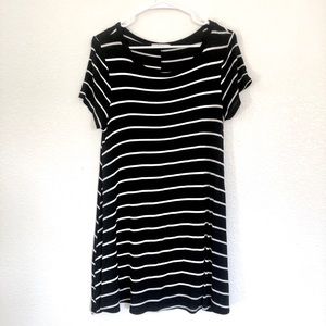Acemi Casual Black Striped Dress